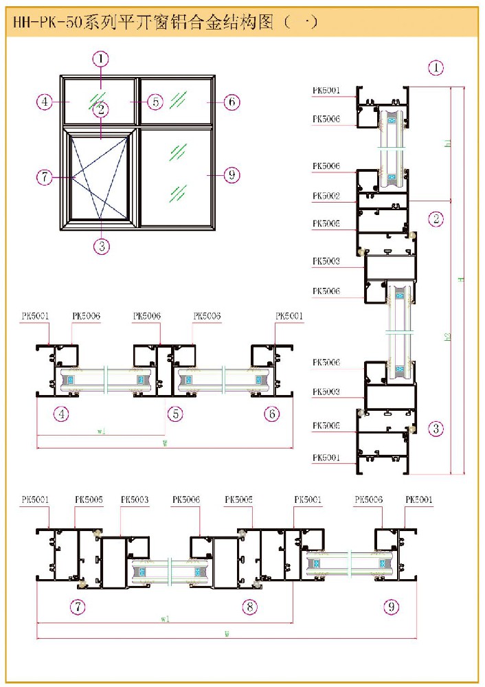 HH-PK50系列平開窗
