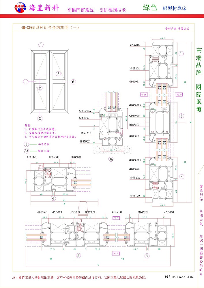 HH-MP65系列斷橋隔熱平開(kāi)（門）窗